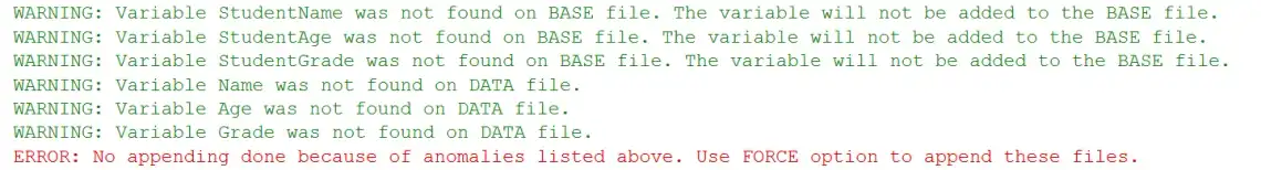 proc append error 1